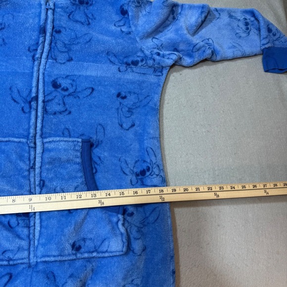 Disney Stitch Fleece Pajamas Sleepwear One Piece Hooded Costume Kids M 8-10 - Picture 4 of 8